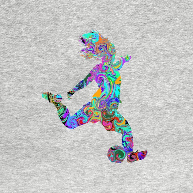 Female Soccer Player Psychedelic by missdebi27